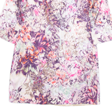 MONSOON Womens Shift Dress Pink Floral Short Sleeve Knee Length UK 12