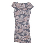 PHASE EIGHT Womens A-Line Dress Grey Floral Short Sleeve Knee Length UK 10
