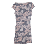 PHASE EIGHT Womens A-Line Dress Grey Floral Short Sleeve Knee Length UK 10