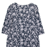 BODEN Womens A-Line Dress Blue Floral Long Sleeve Knee Length UK 10