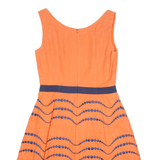 BODEN Womens Fit & Flare Dress Orange Linen Sleeveless Knee Length UK 8