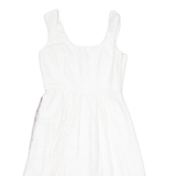 MONSOON Lace Bow Occasion Wear Womens Fit & Flare Dress White Knee Length UK 12