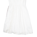 MONSOON Lace Bow Occasion Wear Womens Fit & Flare Dress White Knee Length UK 12