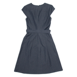 PHASE EIGHT Womens A-Line Dress Blue Short Sleeve Midi UK 8