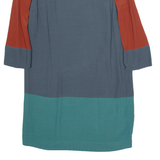 BODEN Womens Shift Dress Blue Colourblock Long Sleeve Knee Length UK 8
