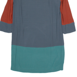 BODEN Womens Shift Dress Blue Colourblock Long Sleeve Knee Length UK 8