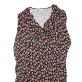 BODEN Womens Day Dress Black Viscose Floral Long Sleeve Knee Length UK 18