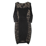 PHASE EIGHT Lace Womens Bodycon Dress Black Long Sleeve Knee Length L