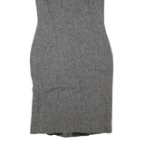 HOBBS LONDON Womens Pencil Dress Grey Wool Short Sleeve Knee Length M