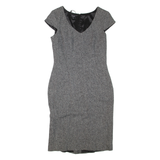 HOBBS LONDON Womens Pencil Dress Grey Wool Short Sleeve Knee Length M