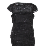 PHASE EIGHT Womens Bodycon Dress Black Short Sleeve Knee Length L