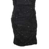 PHASE EIGHT Womens Bodycon Dress Black Short Sleeve Knee Length L