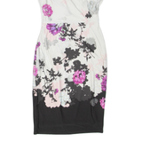 PHASE EIGHT Womens Day Dress Black Floral Short Sleeve Knee Length M