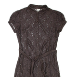 PHASE EIGHT Lace Womens Shirt Dress Brown Short Sleeve Knee Length XL