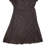 PHASE EIGHT Lace Womens Shirt Dress Brown Short Sleeve Knee Length XL