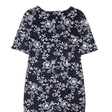 PHASE EIGHT Womens Day Dress Blue Floral Short Sleeve Knee Length M