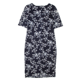 PHASE EIGHT Womens Day Dress Blue Floral Short Sleeve Knee Length M