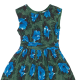BODEN Womens Fit & Flare Dress Green Viscose Floral Sleeveless Knee Length UK 10