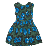 BODEN Womens Fit & Flare Dress Green Viscose Floral Sleeveless Knee Length UK 10