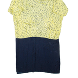 Womens Day Dress Yellow Short Sleeve Knee Length 2XL