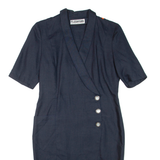 Womens Pencil Dress Blue Short Sleeve Knee Length L