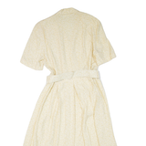 GERRYWEBER Womens Tea Dress Yellow Floral Short Sleeve Midi L
