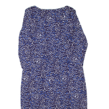 JOULES Womens Day Dress Blue Viscose Animal Print Long Sleeve Knee Length UK 14