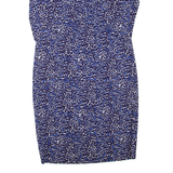 JOULES Womens Day Dress Blue Viscose Animal Print Long Sleeve Knee Length UK 14