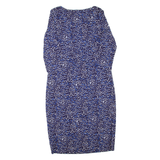 JOULES Womens Day Dress Blue Viscose Animal Print Long Sleeve Knee Length UK 14