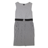 HOBBS LONDON Womens Shift Dress Black Viscose Geometric Sleeveless Knee Length M