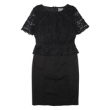 PHASE EIGHT Womens Pencil Dress Black Short Sleeve Knee Length L