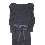 PHASE EIGHT Belted Womens Bodycon Dress Grey Long Sleeve Knee Length L
