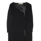 REISS Womens Pencil Dress Black Long Sleeve Knee Length UK 6