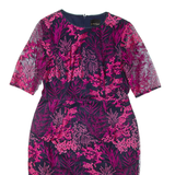 PHASE EIGHT Womens Pencil Dress Pink Floral Short Sleeve Knee Length UK 14