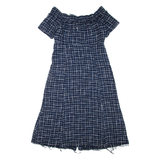ZARA Womens Day Dress Blue Short Sleeve Midi L
