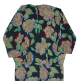 Womens Day Dress Black Floral Long Sleeve Knee Length XL