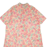 Womens Shirt Dress Orange Viscose Floral Short Sleeve Midi 2XL