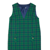Womens Shift Dress Green Check Sleeveless Knee Length L