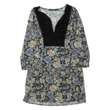 ZARA Womens Day Dress Black Floral Long Sleeve Knee Length S