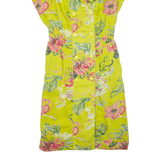 ACKERMANN Womens Day Dress Green Floral Short Sleeve Midi L
