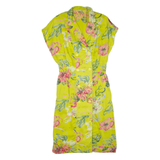 ACKERMANN Womens Day Dress Green Floral Short Sleeve Midi L