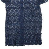 Womens Mini Dress Blue Short Sleeve Short M