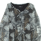 TODAY Womens Mini Dress Black Floral Long Sleeve Short M