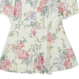 Womens Mini Dress Beige Viscose Floral Short Sleeve Short M