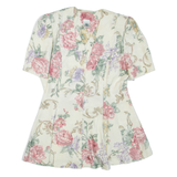 Womens Mini Dress Beige Viscose Floral Short Sleeve Short M