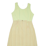 Womens Day Dress Green Spotted Sleeveless Midi M
