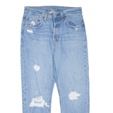 LEVI'S 501 Jeans Distressed Womens Blue Regular Straight W26 L26