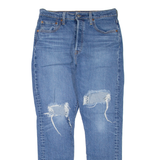LEVI'S 501 Jeans Distressed Womens Blue Regular Straight W30 L28
