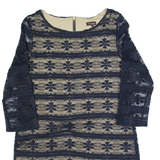 PHASE EIGHT Womens Bodycon Dress Blue Lace Long Sleeve Knee Length UK 14
