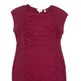 TED BAKER Womens Bodycon Dress Maroon Short Sleeve Knee Length M